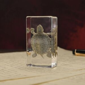 Clear Acrylic Turtle Paperweight